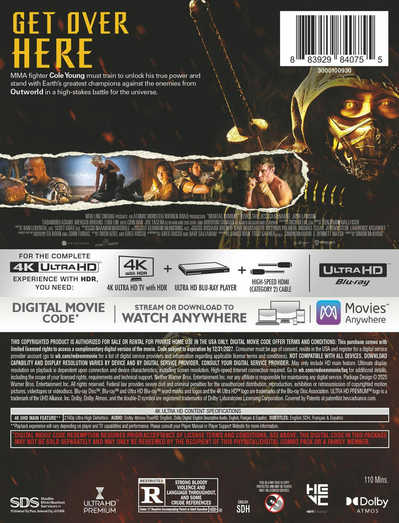 Mortal Kombat (Limited Edition 4K Ultra HD Steelbook + Digital) [UHD]