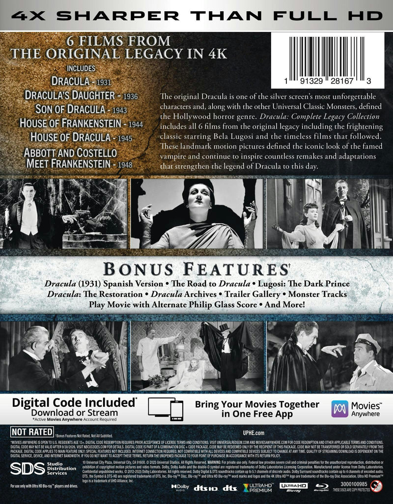 Dracula: The Complete Legacy Collection (4K Ultra HD + Digital) [UHD]