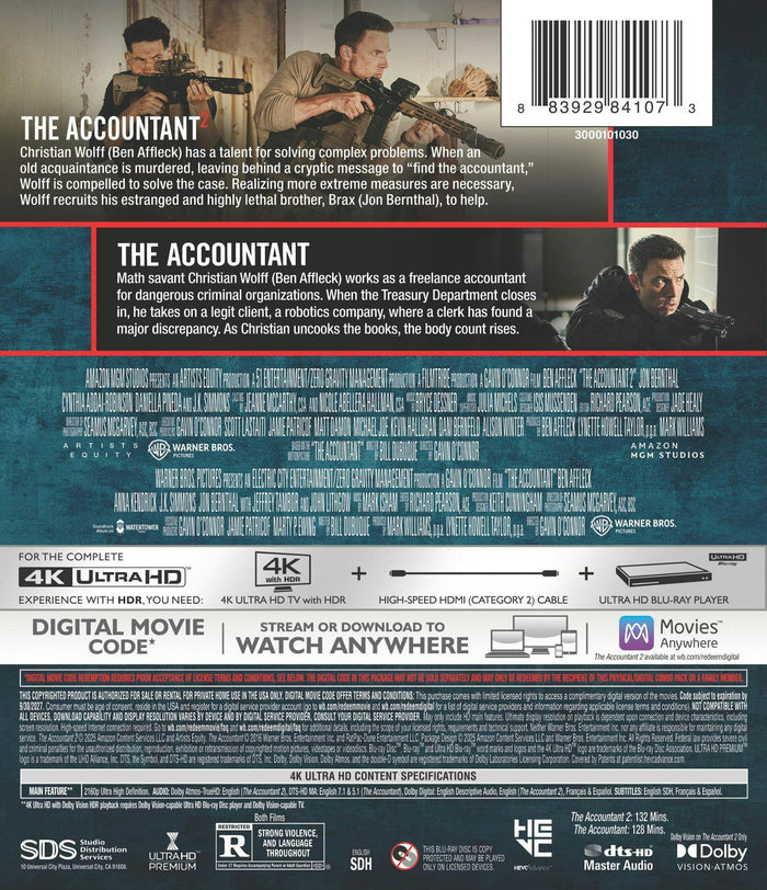 The Accountant 2-Film Collection (4K Ultra HD + Digital) [UHD]