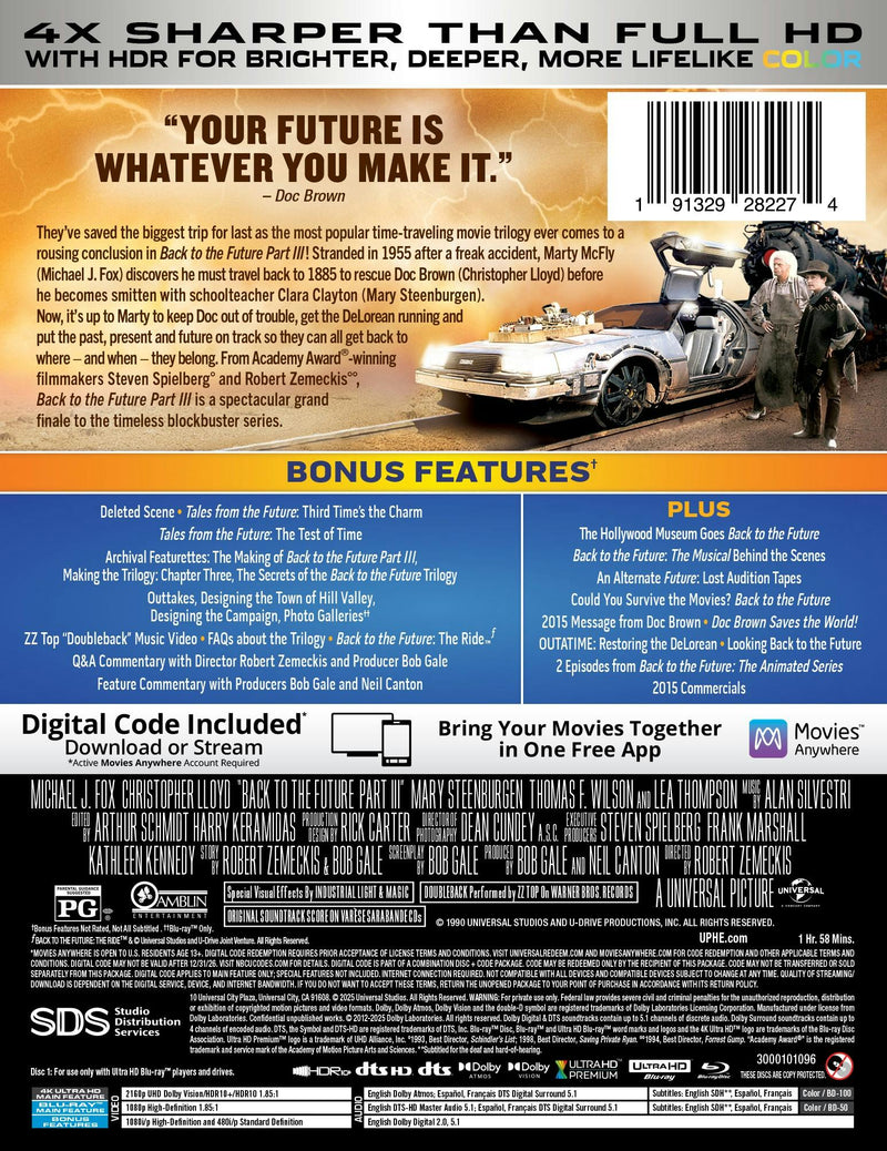 Back to the Future Part III (Limited Edition 4K Ultra HD Steelbook + Blu-ray + Digital) [UHD]