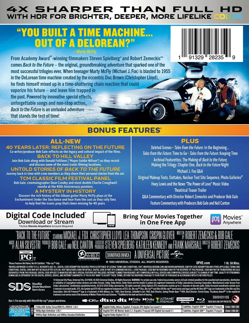 Back to the Future - 40th Anniversary (Limited Edition 4K Ultra HD Steelbook + Blu-ray + Digital) [UHD]