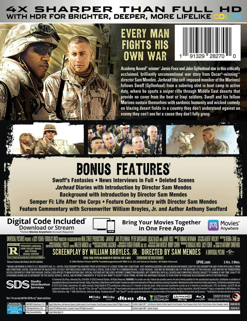 Jarhead 20th Anniversary (Limited Edition 4K Steelbook + Blu-ray + Digital) [UHD]