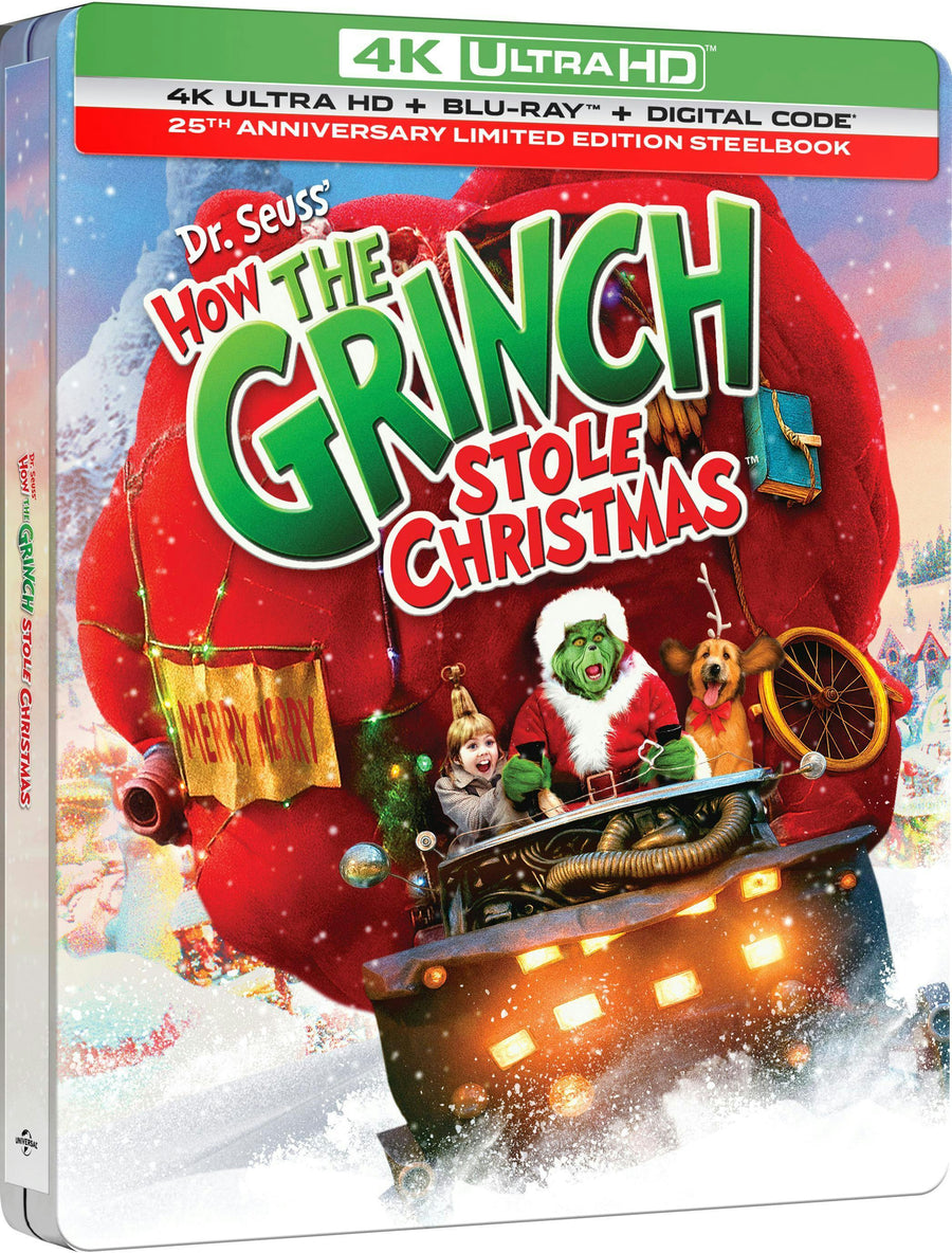 Dr Seuss How The Grinch Stole Christmas - 25th Anniversary Edition (Limited Edition 4K Ultra HD Steelbook + Blu-ray + Digital) [UHD]