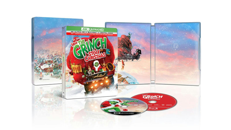 Dr Seuss How The Grinch Stole Christmas - 25th Anniversary Edition (Limited Edition 4K Ultra HD Steelbook + Blu-ray + Digital) [UHD]