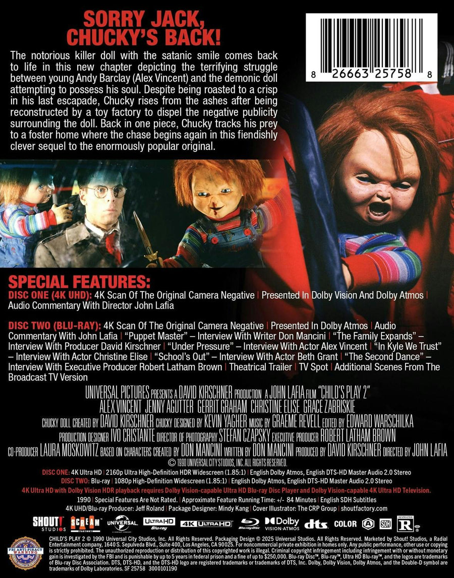 Child's Play 2 (Limited Edition 4K Ultra HD Steelbook + Blu-ray) [UHD]