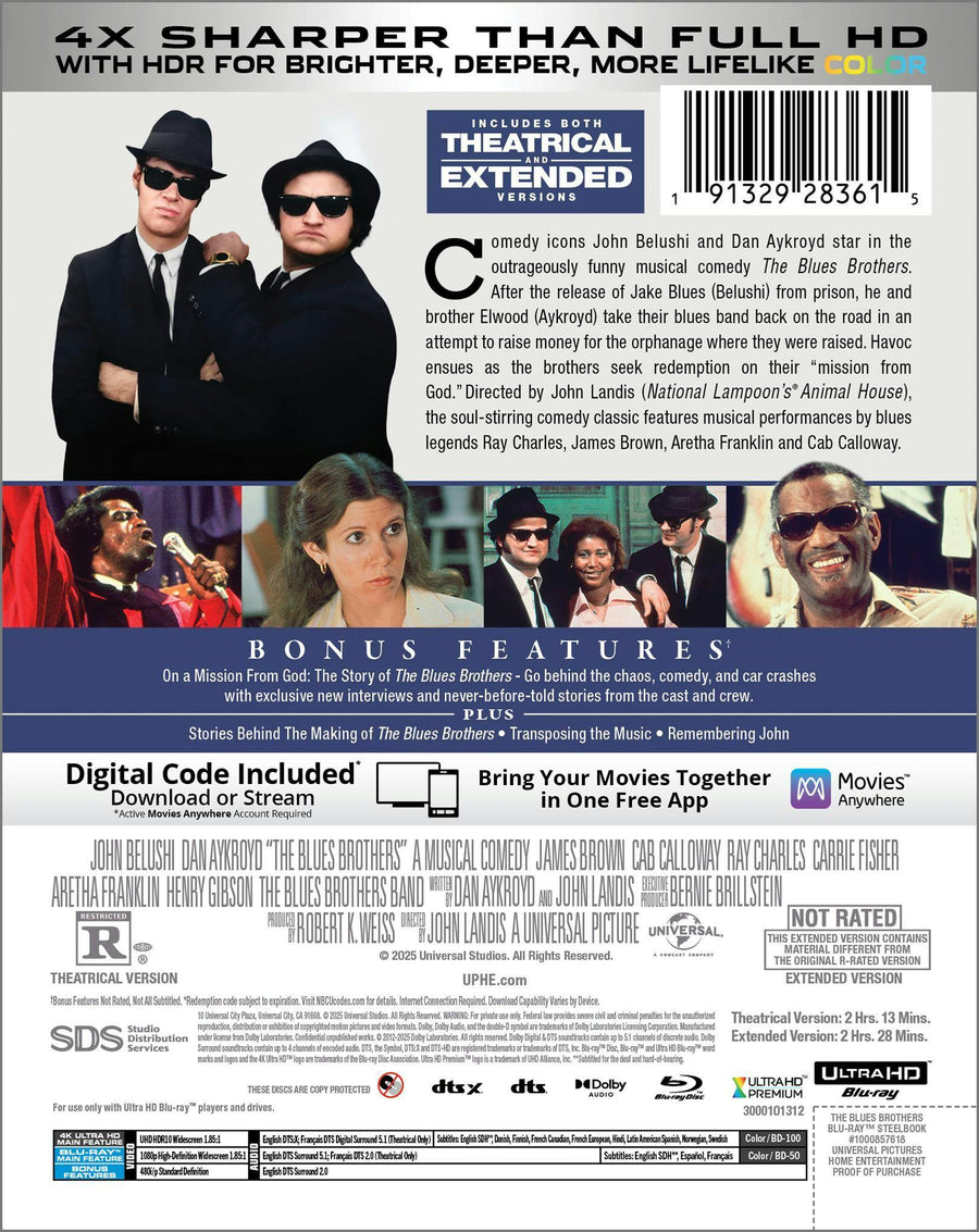 The Blues Brothers - 45th Anniversary (Limited Edition 4K Steelbook + Blu-ray + Digital) [UHD]