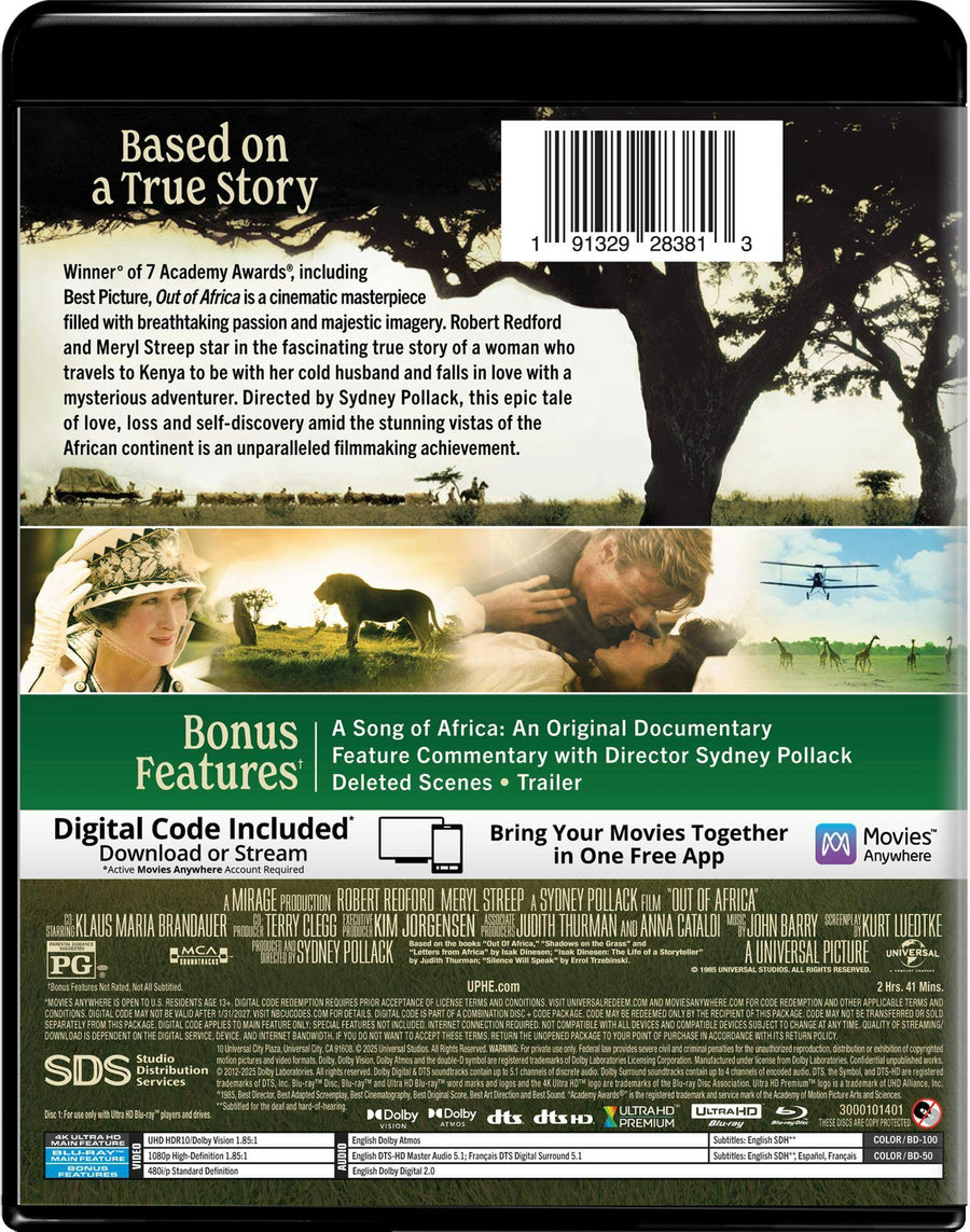 Out of Africa (4K Ultra HD + Blu-ray + Digital) [UHD]