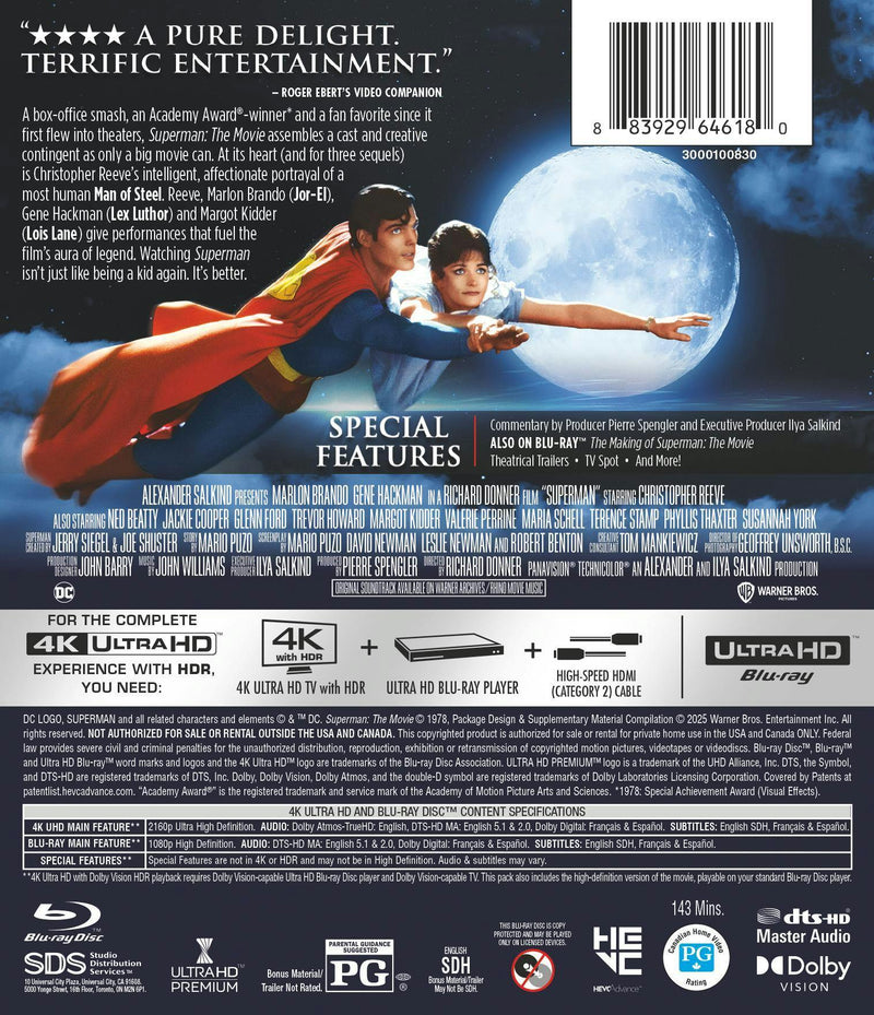 Superman: The Movie (1978) (4K Ultra HD + Blu-ray) [UHD]