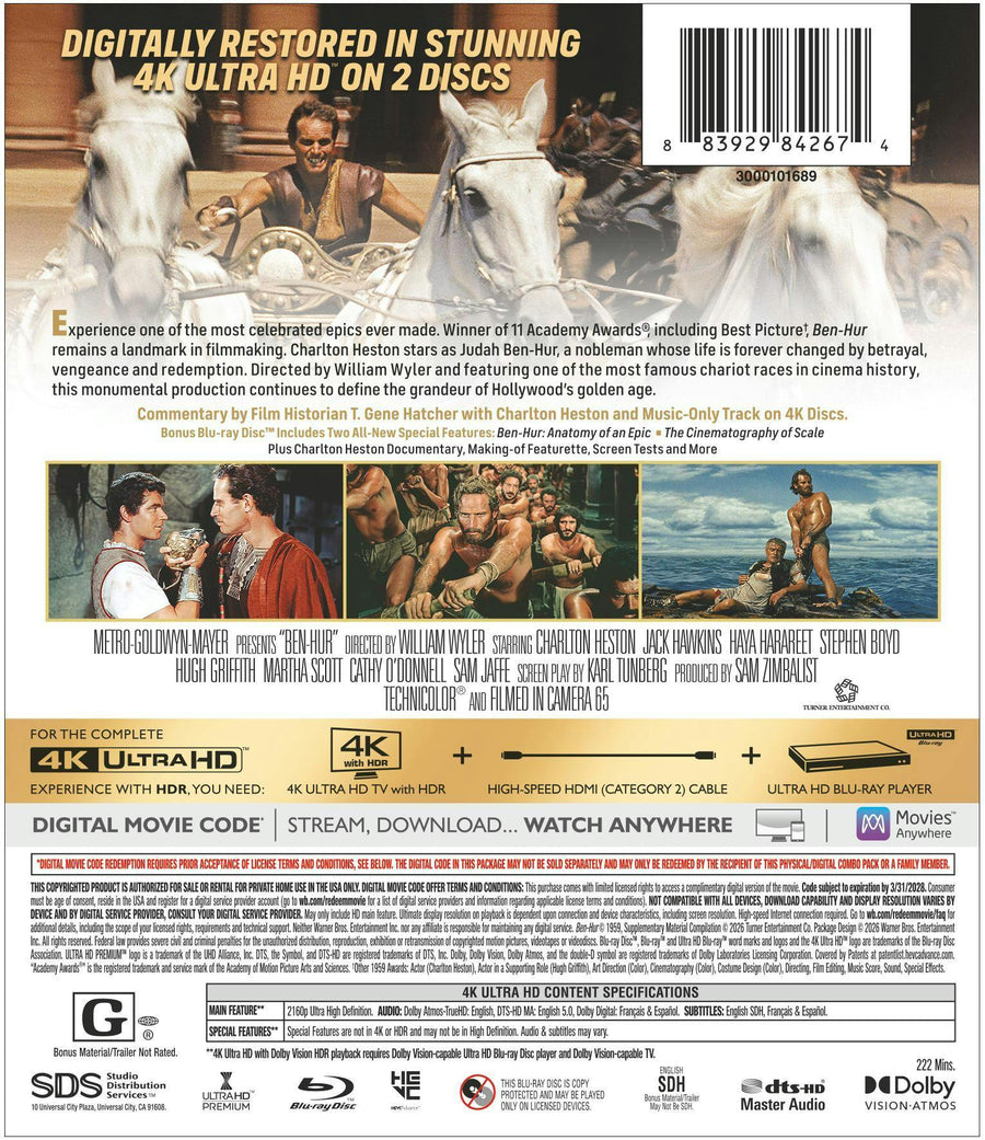 Ben-Hur (4K Ultra HD + Digital) [UHD]