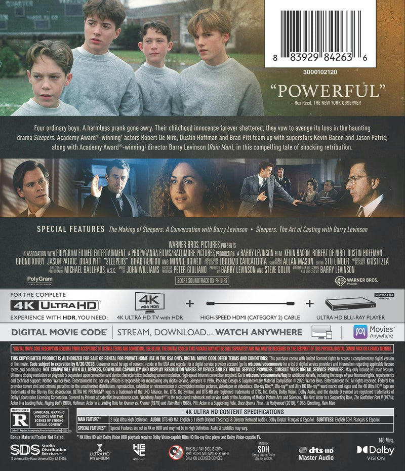 Sleepers (4K Ultra HD + Digital) [UHD]