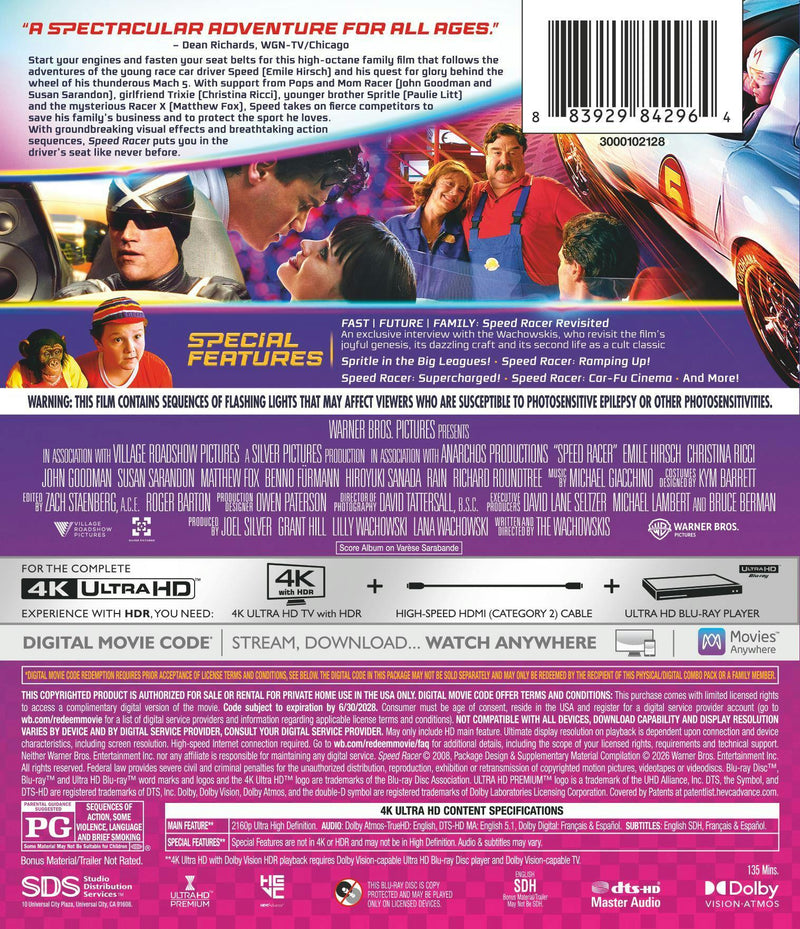 Speed Racer (4K Ultra HD + Digital) [UHD]