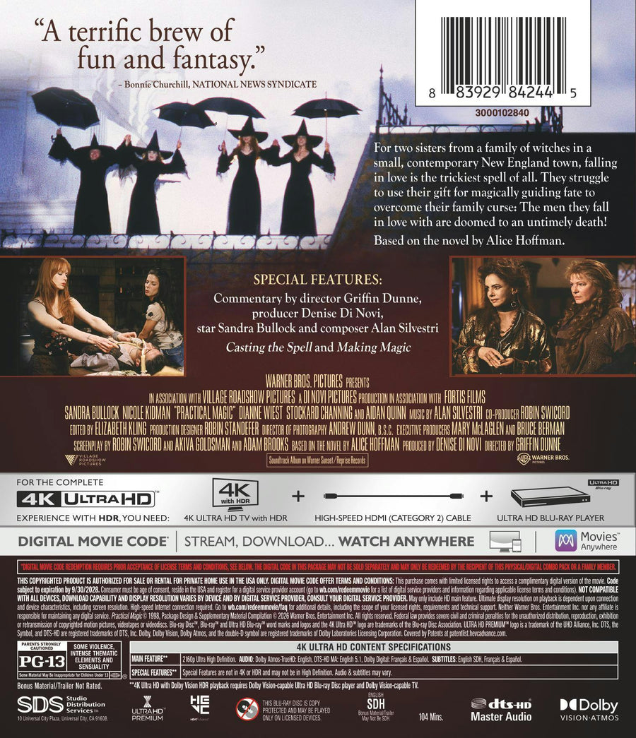 Practical Magic (4K Ultra HD + Digital) [UHD]