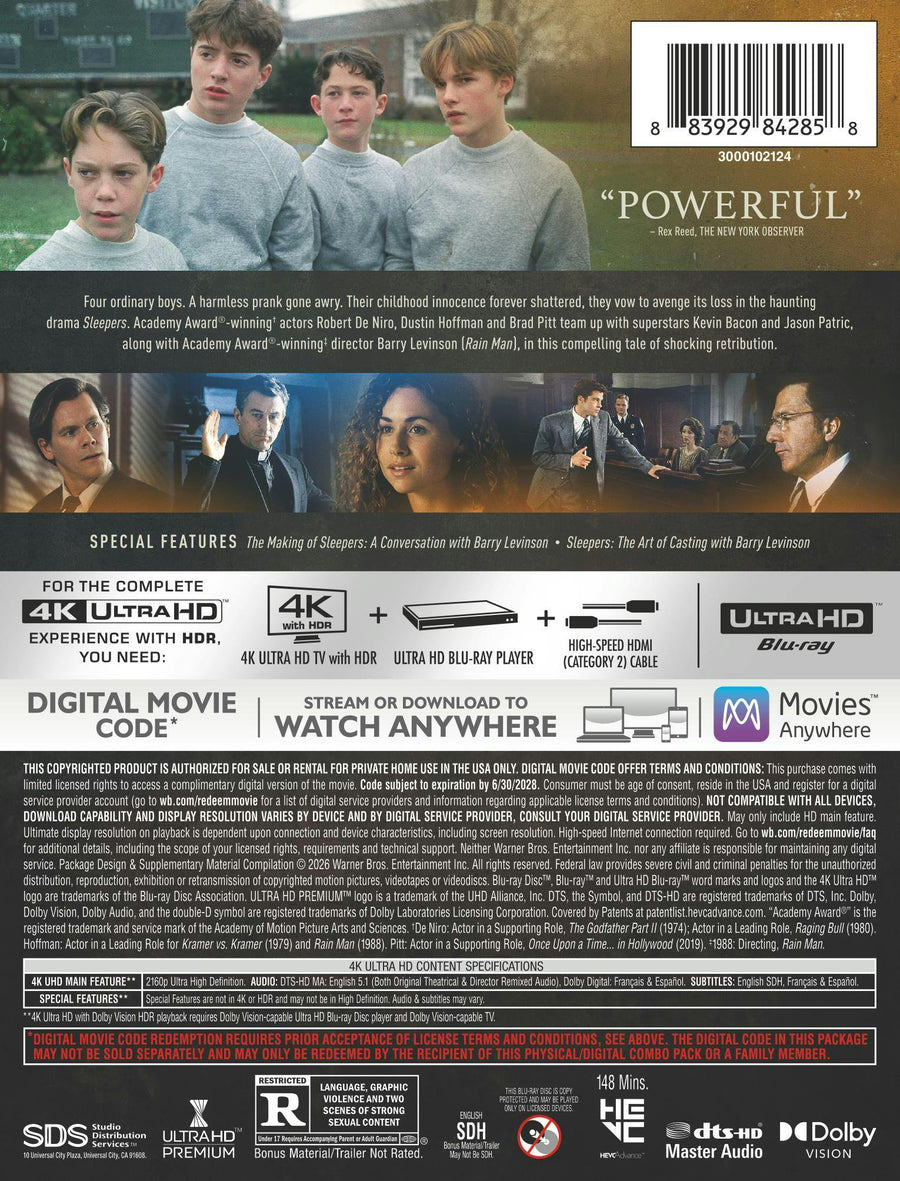 Sleepers (Limited Edition Steelbook) [UHD]