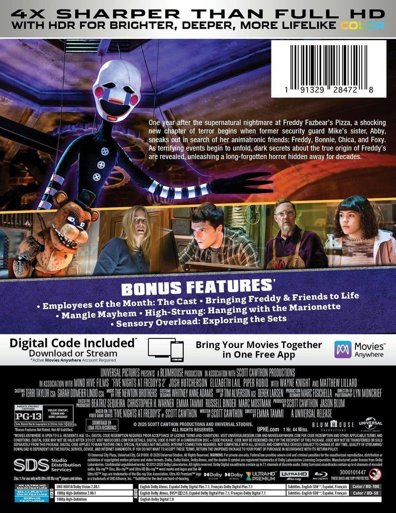Five Nights at Freddy's 2 (Limited Edition 4K Steelbook + Blu-ray) [UHD]