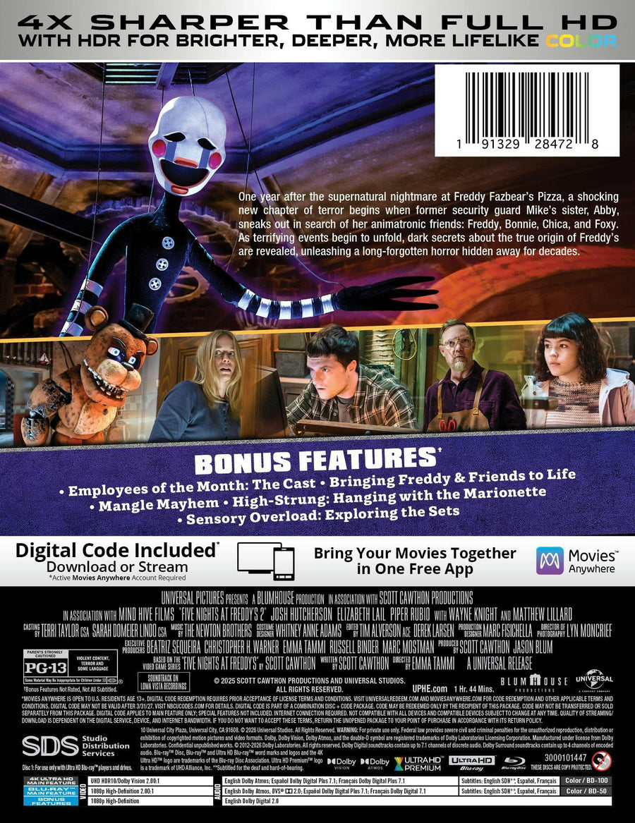 Five Nights at Freddy's 2 (Limited Edition 4K Steelbook + Blu-ray) [UHD]