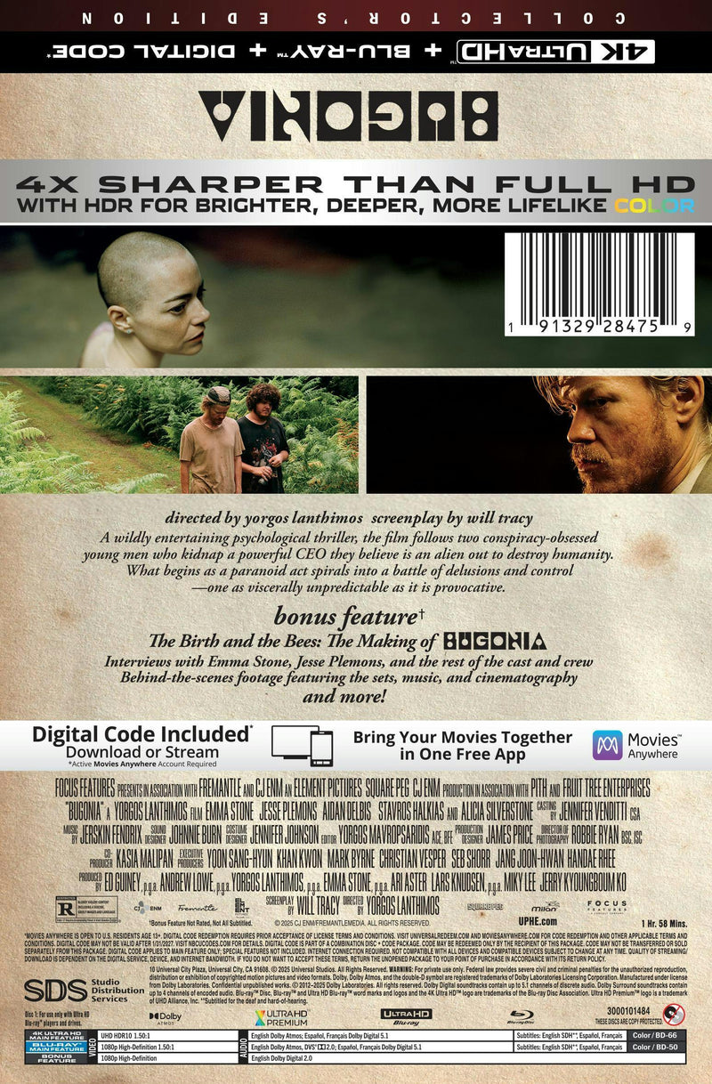 Bugonia - Collectors Edition (Limited Edition 4K Steelbook + Blu-ray + Digital) [UHD]
