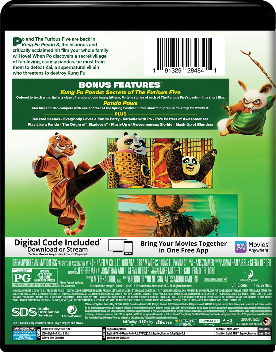 Kung Fu Panda 3 (10th Anniversary) (4K Ultra HD + Blu-ray + Digital) [UHD]