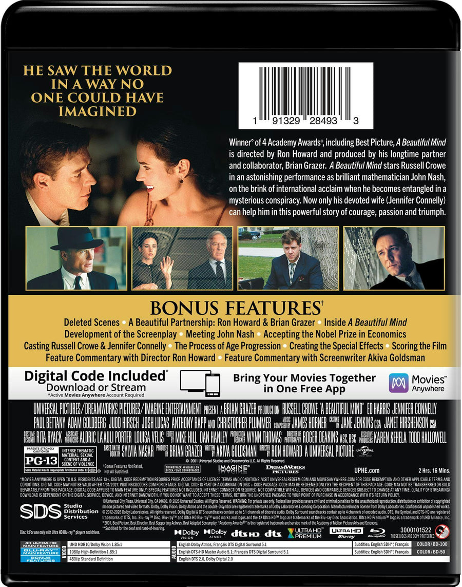 A Beautiful Mind (4K Ultra HD + Blu-ray + Digital) [UHD]
