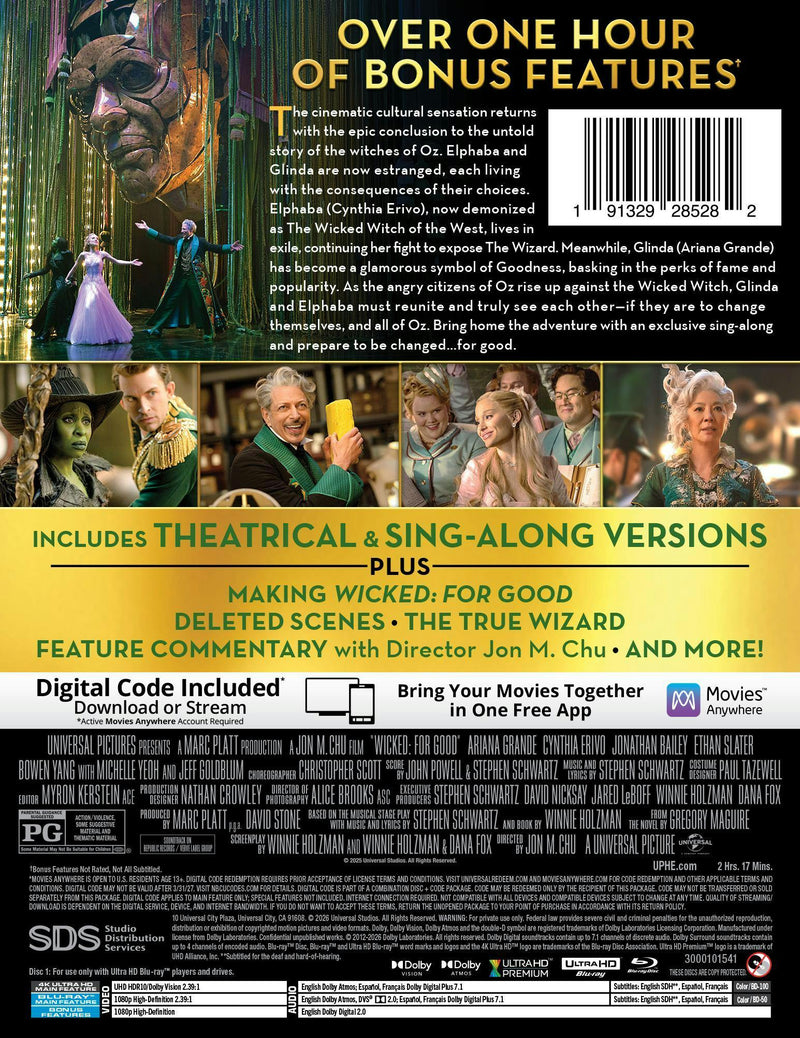 Wicked: For Good (Limited Edition 4K Ultra HD Steelbook + Blu-ray + Digital) [UHD]