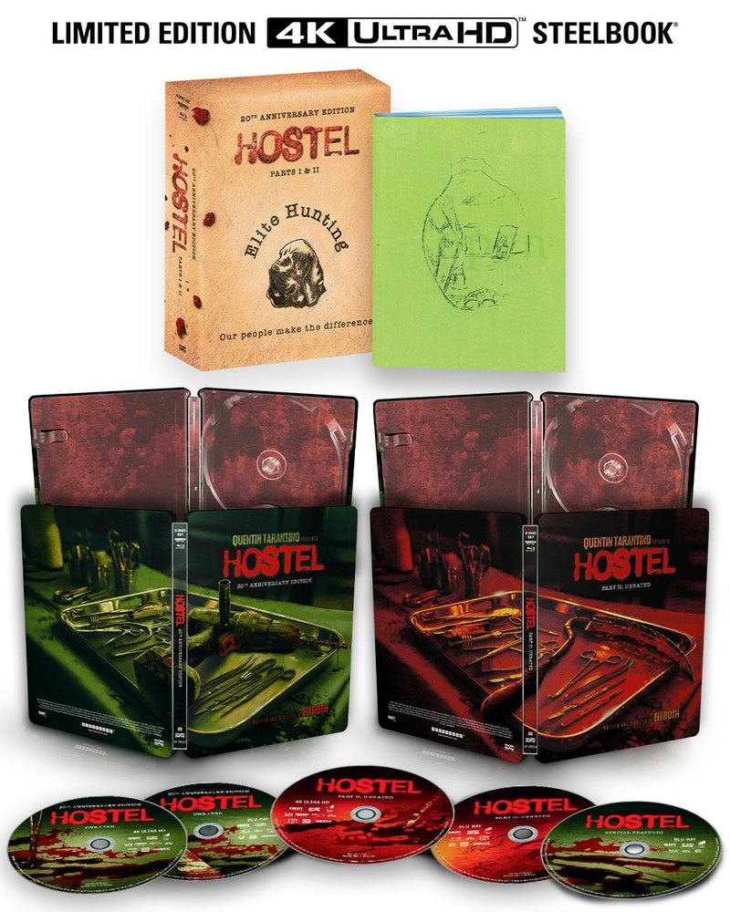 Hostel Parts I & II (20th Anniversary Edition) (Limited Edition 4K Steelbook Collection + Blu-ray) [UHD]