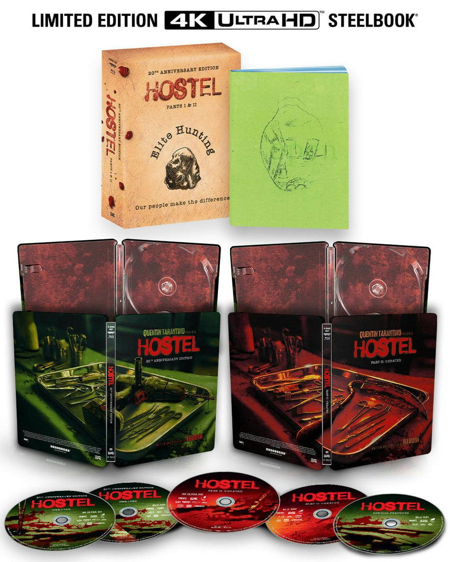 Hostel Parts I & II (20th Anniversary Edition) (Limited Edition 4K Steelbook Collection + Blu-ray) [UHD]