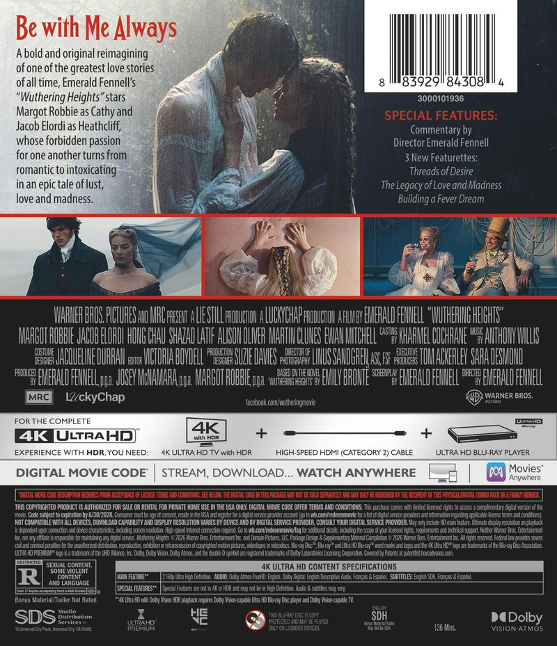 Wuthering Heights (4K Ultra HD + Digital) [UHD]