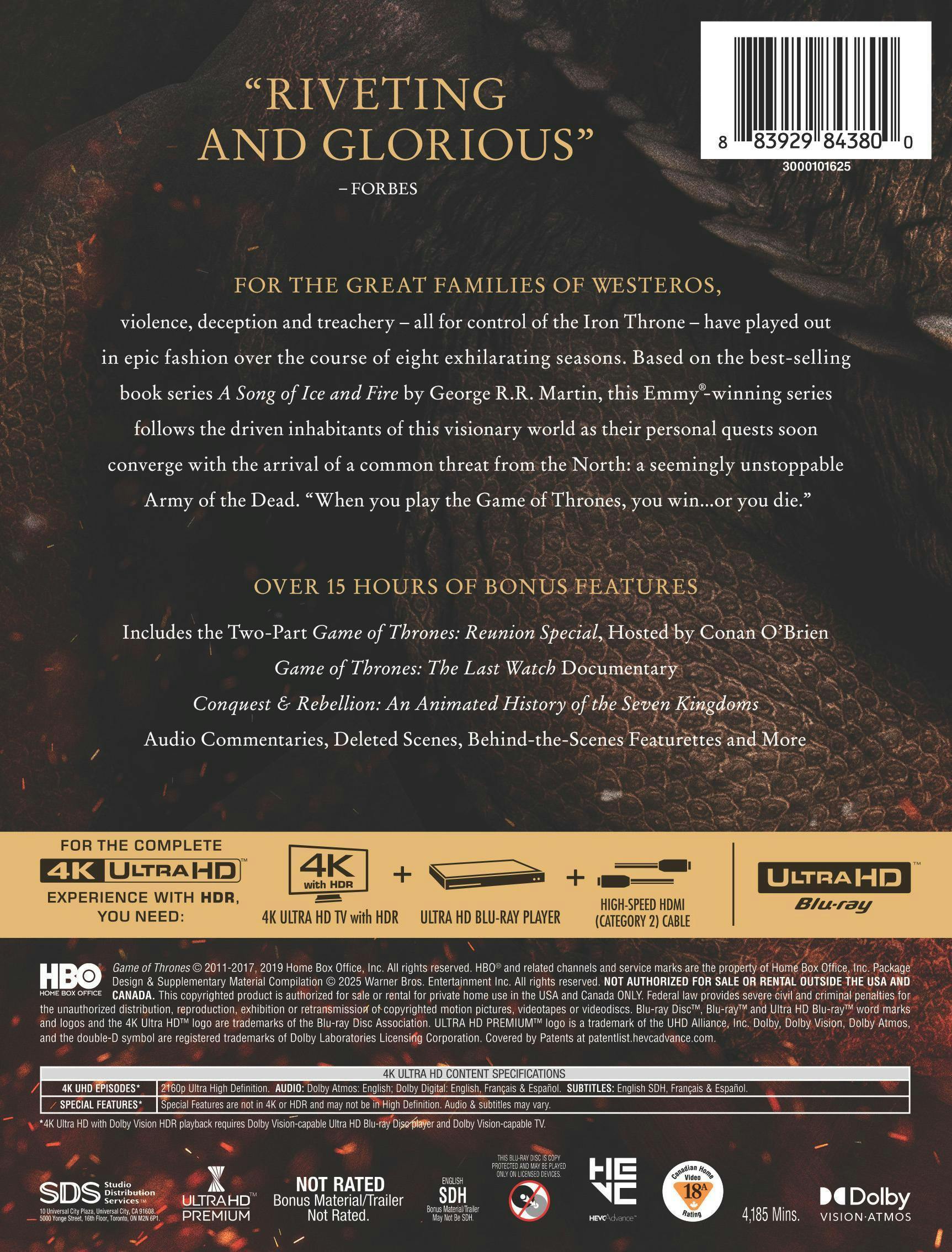 Game of Thrones: The Complete Collection - Repackaged (4K Ultra HD