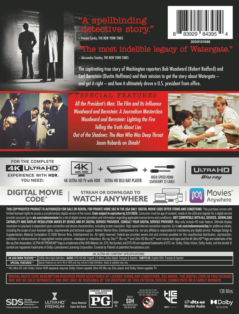 All the Presidents Men (Limited Edition 4K Ultra HD Steelbook + Digital) [UHD]