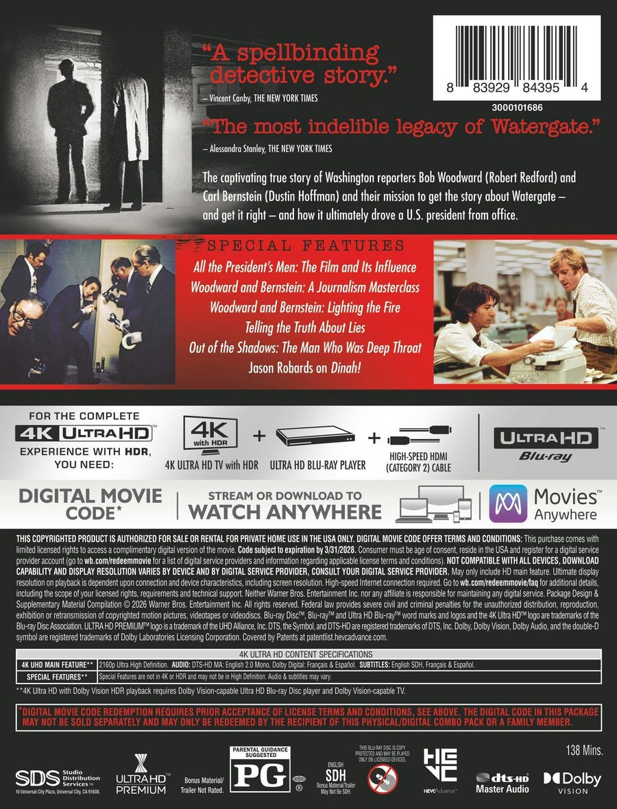 All the Presidents Men (Limited Edition 4K Ultra HD Steelbook + Digital) [UHD]