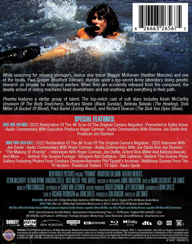 Piranha (1978) (Limited Edition 4K Steelbook + Blu-ray) [UHD]