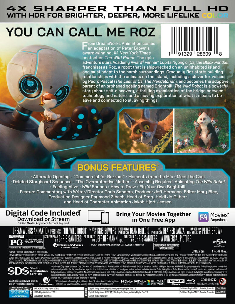 The Wild Robot (Limited Edition Steelbook 4K Ultra HD + Blu-ray + Digital) [UHD]