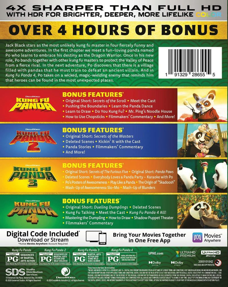 Kung Fu Panda 4-Movie Collection (4K Ultra HD + Digital) [UHD]