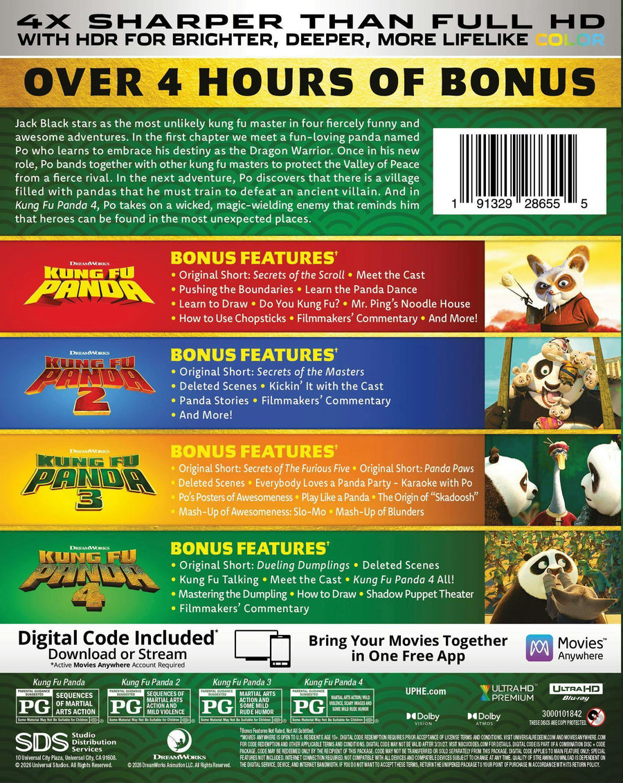 Kung Fu Panda 4-Movie Collection (4K Ultra HD + Digital) [UHD]