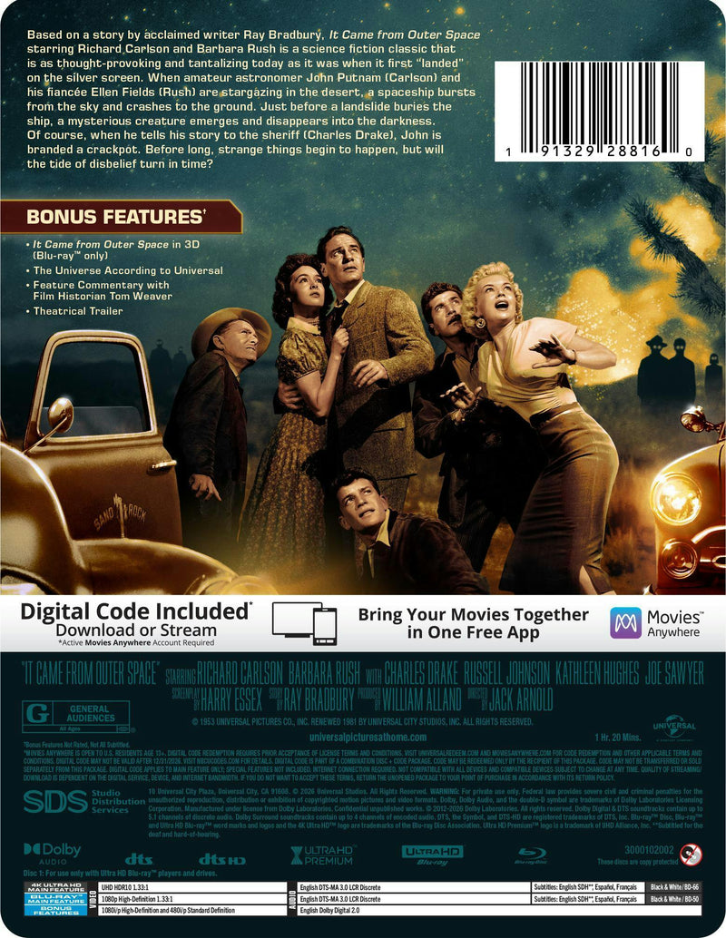 It Came From Outer Space (Limited Edition 4K Ultra HD Steelbook + Blu-ray + Digital) [UHD]