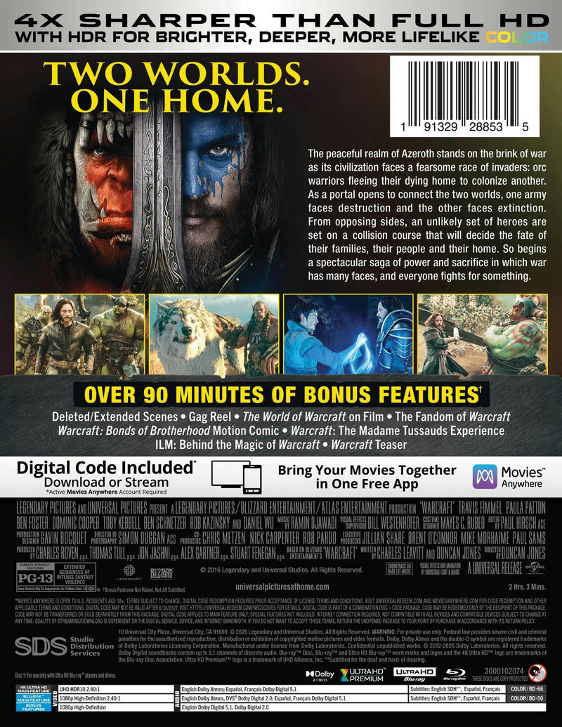 Warcraft - 10th Anniversary (Limited Edition 4K Ultra HD Steelbook + Blu-ray + Digital) [UHD]