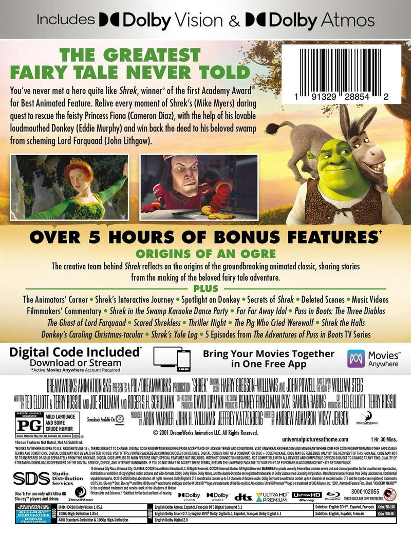 Shrek - 25th Anniversary Edition (Limited Edition 4K Ultra HD Steelbook + Blu-ray + Digital) [UHD]