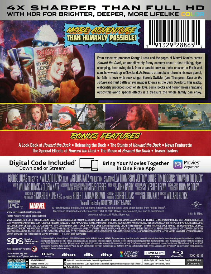 Howard the Duck - 40th Anniversary (Limited Edition 4K Ultra HD Steelbook + Blu-ray + Digital) [UHD]