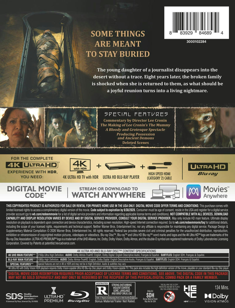 Lee Cronin's The Mummy (Limited Edition 4K Ultra HD Steelbook + Blu-ray + Digital) [UHD]
