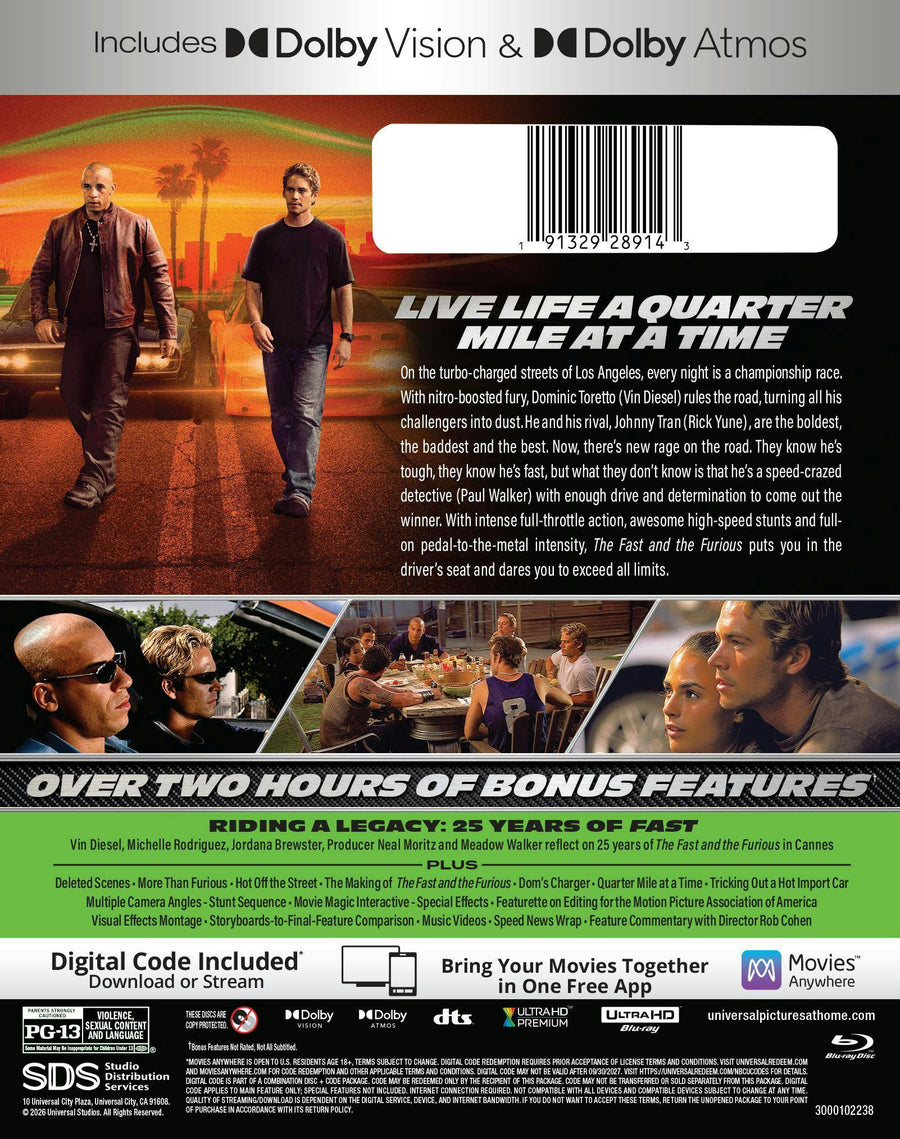 The Fast and The Furious 25th Anniversary (4K Ultra HD + Blu-ray + Digital) [UHD]