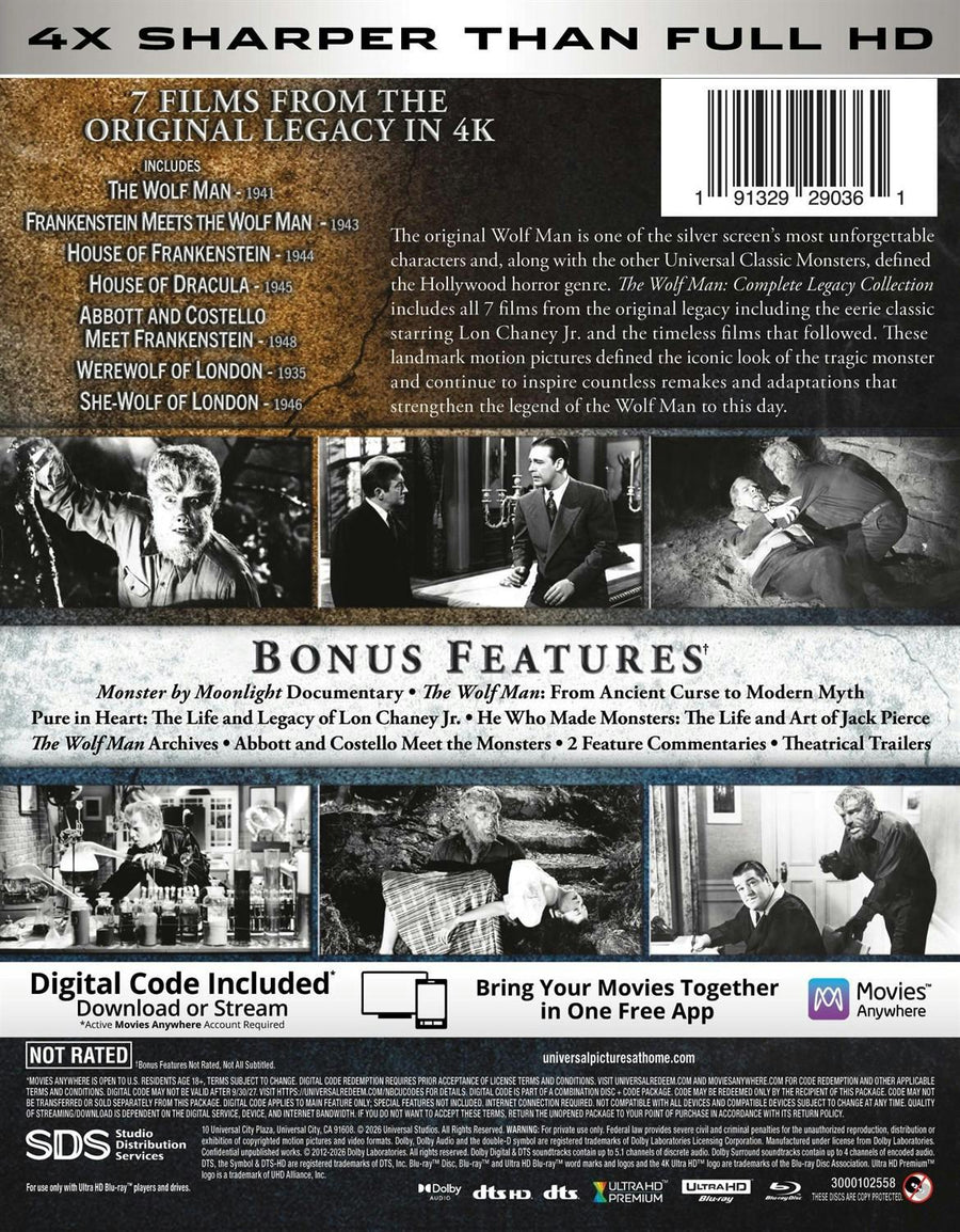 The Wolf Man: Complete Legacy Collection (4K Ultra HD + Digital) [UHD]