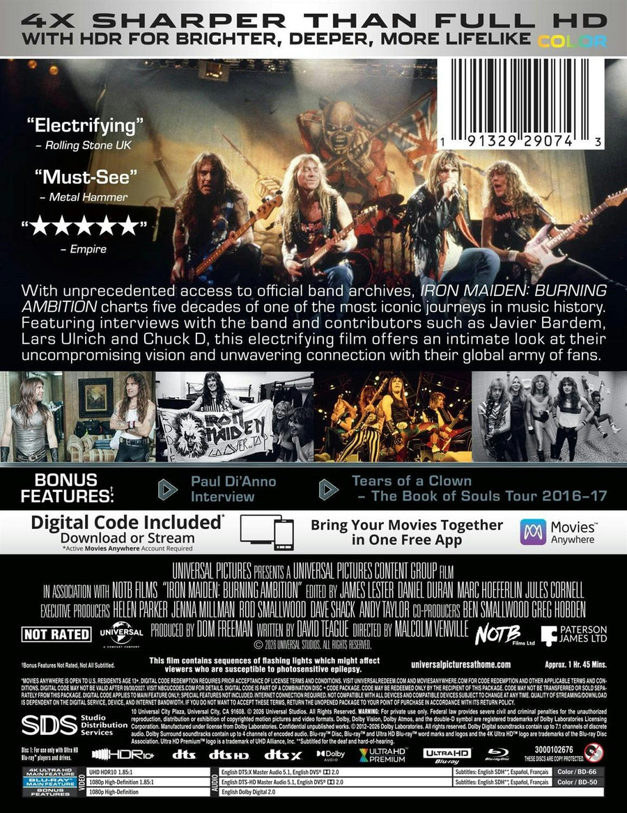 Iron Maiden: Burning Ambition  (Limited Edition 4K Ultra HD Steelbook + Blu-ray + Digital) [UHD]
