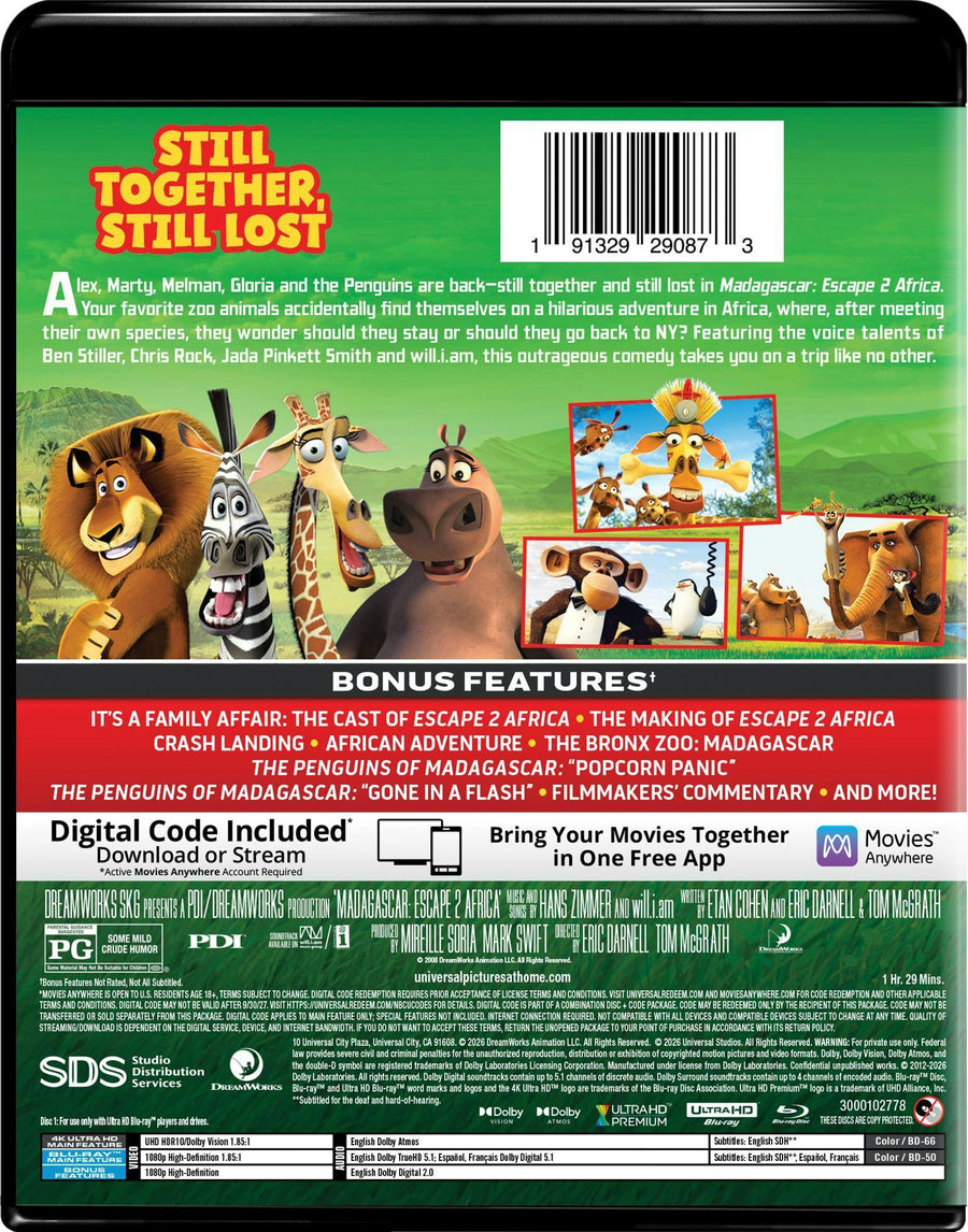 Madagascar: Escape 2 Africa (4K Ultra HD + Blu-ray + Digital) [UHD]