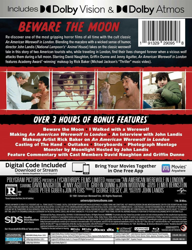 An American Werewolf in London: 45th Anniversary Edition (Limited Edition 4K Ultra HD Steelbook + Blu-ray + Digital) [UHD]