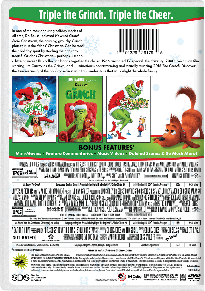 Dr. Seuss' The Grinch 3-Movie Collection [DVD]