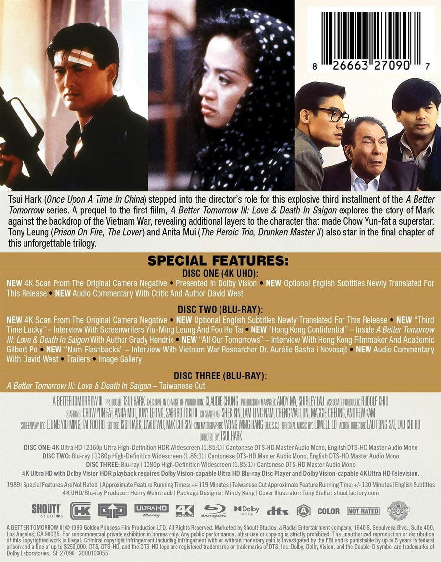 A Better Tomorrow III: Love & Death in Saigon (Limited Edition 4K Ultra HD Steelbook + Blu-ray) [UHD]