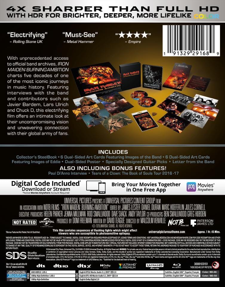 Iron Maiden: Burning Ambition - Limited Edition Steelbook Giftset (4K Ultra HD + Blu-ray + Digital) [UHD]