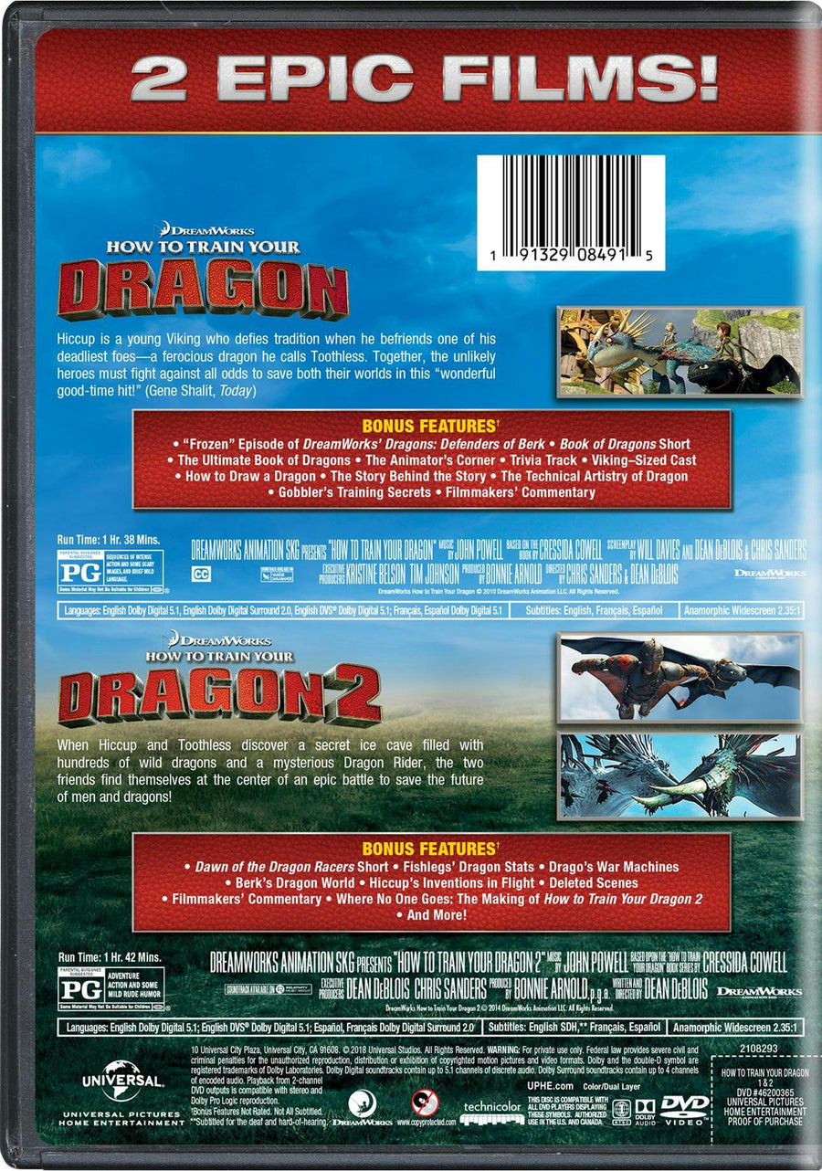 How to Train Your Dragon 1 & 2 [DVD]