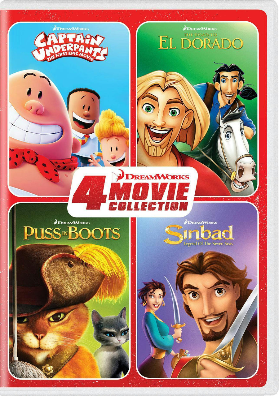 DreamWorks 4-Movie Collection (Captain Underpants: The First Epic Movie / The Road to El Dorado / Puss in Boots / Sinbad: Legend of the Seven Seas) [D