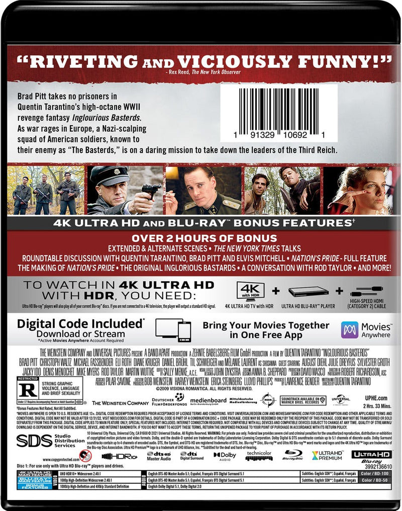 Inglourious Basterds (4K Ultra HD + Blu-ray) [UHD]