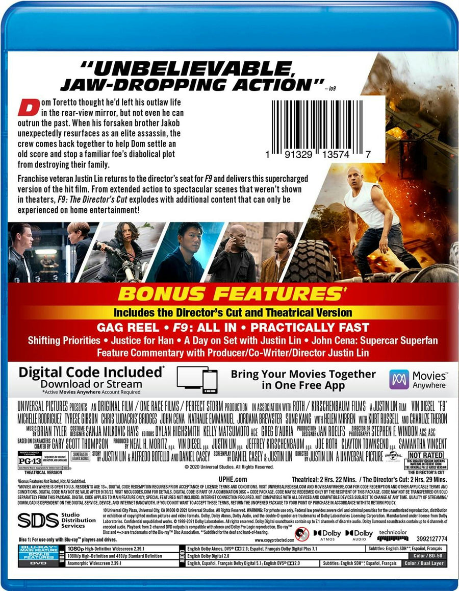 F9: The Fast Saga (with DVD) [Blu-ray]